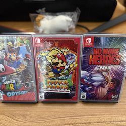 NEW SEALED Super Mario Odyssey + Paper Mario Thousand Year Door + No More Heroes 3 Nintendo Switch