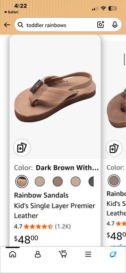 Toddler/Baby Rainbow Sandals Size 3-4