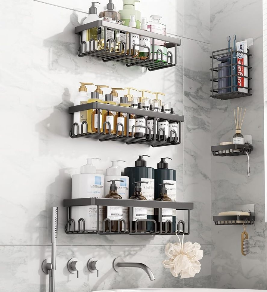 Black 5 Piece Shower Caddy’s Set