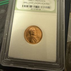 Penny Uncirculated 1958 D- Mint Mark 