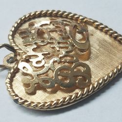 14Kt Yellow Gold Heart Shaped 'Happy birthday ' Pendant 30x25mm Size t 