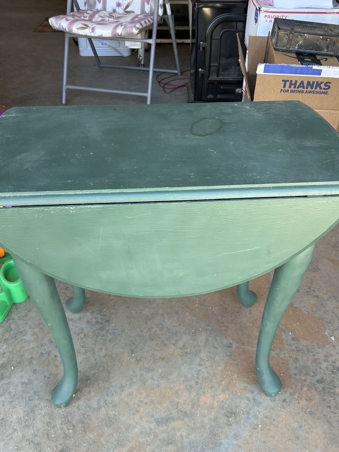 Vintage Wood Side Table With Extensions 