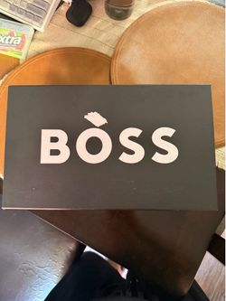 BOSS Black Leather Penny Loafers – Like New – With Original Box