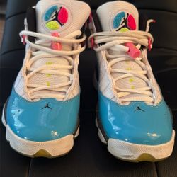 Jordans Blue Fury Cyber Pink 6Y