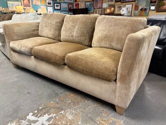 KREISS Golden Flax Fabric Down Filled Square Arm Sofa