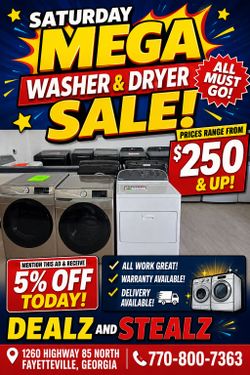 Saturday Mega Washer & Dryer Sale