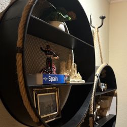 2 Decorative Shelves With Iron Hooks