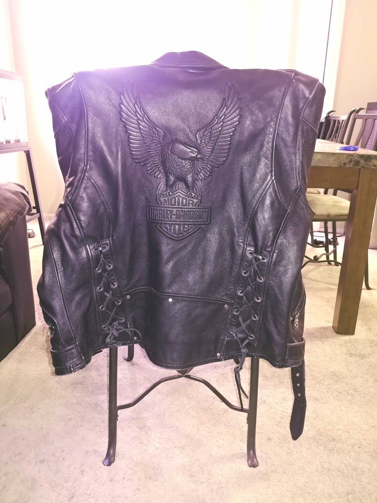 real leather genuine harley jacket