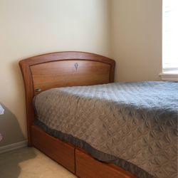 Wood Single Bed with headboard & 3 drawers