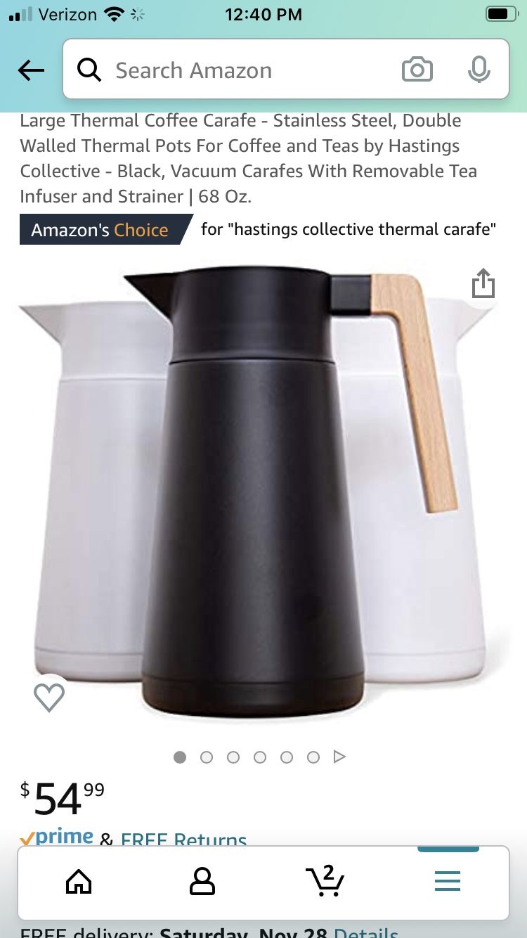 Thermal coffee carafe modern