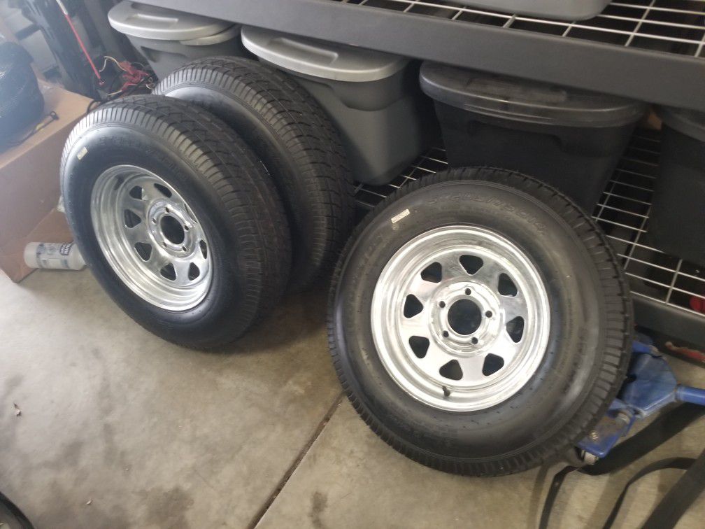 Trailer Wheels Tires NEW 205/75 14 Galvanized
