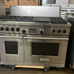 Wolf 48”Wide Dual Fuel Range Stove With Grill 