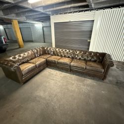 Pottery Barn 4-Piece Leather Sectional