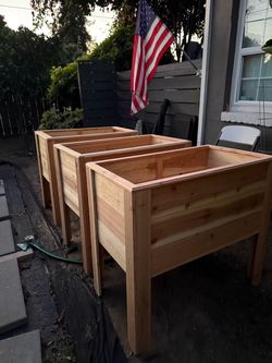 Hand made Cedar Raised Garden Bed Planters