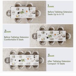 Spacious & Versatile White Marble Surface 70.87~86.61