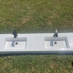 Stone Resin Surface Bathroom double  Vanity Basin Sink