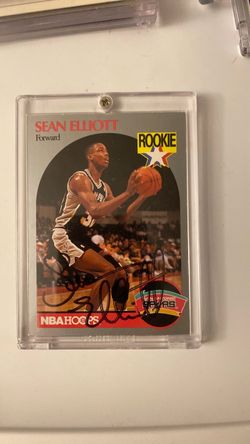 Sean Elliott Signed 1990 NBA Hoops Rookie Card