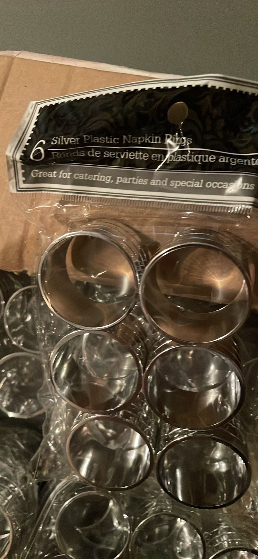 Silver Plastic Napkin Rings