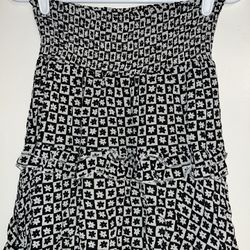 Women’s Black And White Floral Printed Miniskirt Size- Large