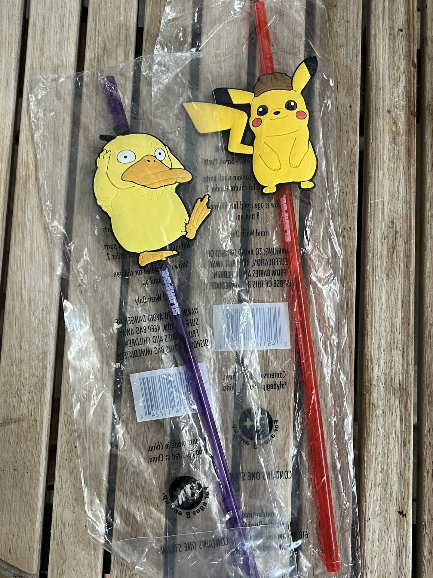 Psyduck & pikachu Detective Pikachu Straws pokemon 711 slurpee promo rare sealed
