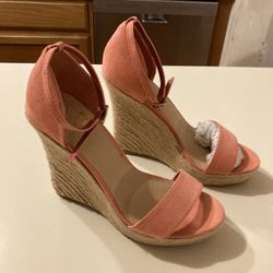 Peach Fabric Fashion High Heels New