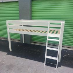 White Twin Loft Bed Frame 