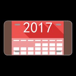 License Plate Novelty Car Front Calendar 2017 Date Time Event Plan