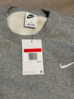 Nike Club Fleece Crew, Grey Size Large
