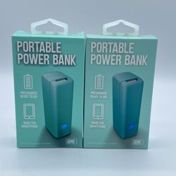 (2) GEMS 2000mAh USB Portable External Backup Battery Charger Power Bank