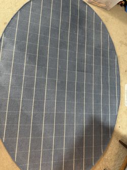 Ernesta McCannon Rug – Navy Blue Stripe 6x9 Oval