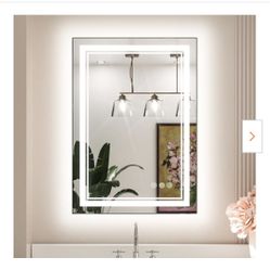 20 in. W x 28 in. H Rectangular Frameless LED Light Anti-Fog Wall Bathroom Vanity Mirror with Frontlit and Backlit