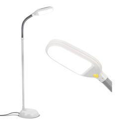 (2222-8) Brightech Litespan - Bright LED Floor Reading Lamp for Over Chair Crafts and Reading, Estheticians' Light for Lash Extensions, Adjustable Sta