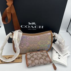 Coach Swinger 20 In Crystal Jacquard And Wallet