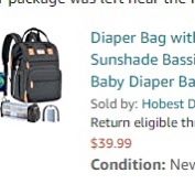 New  Diaper Bag with Changing Station, Large Travel Diaper Bag Backpack with Sunshade Bassinet and USB Charging Port