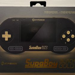 New Sealed Hyperkin SupaBoy Portable Pocket BlackGold Console Super Nintendo Sealed Black
