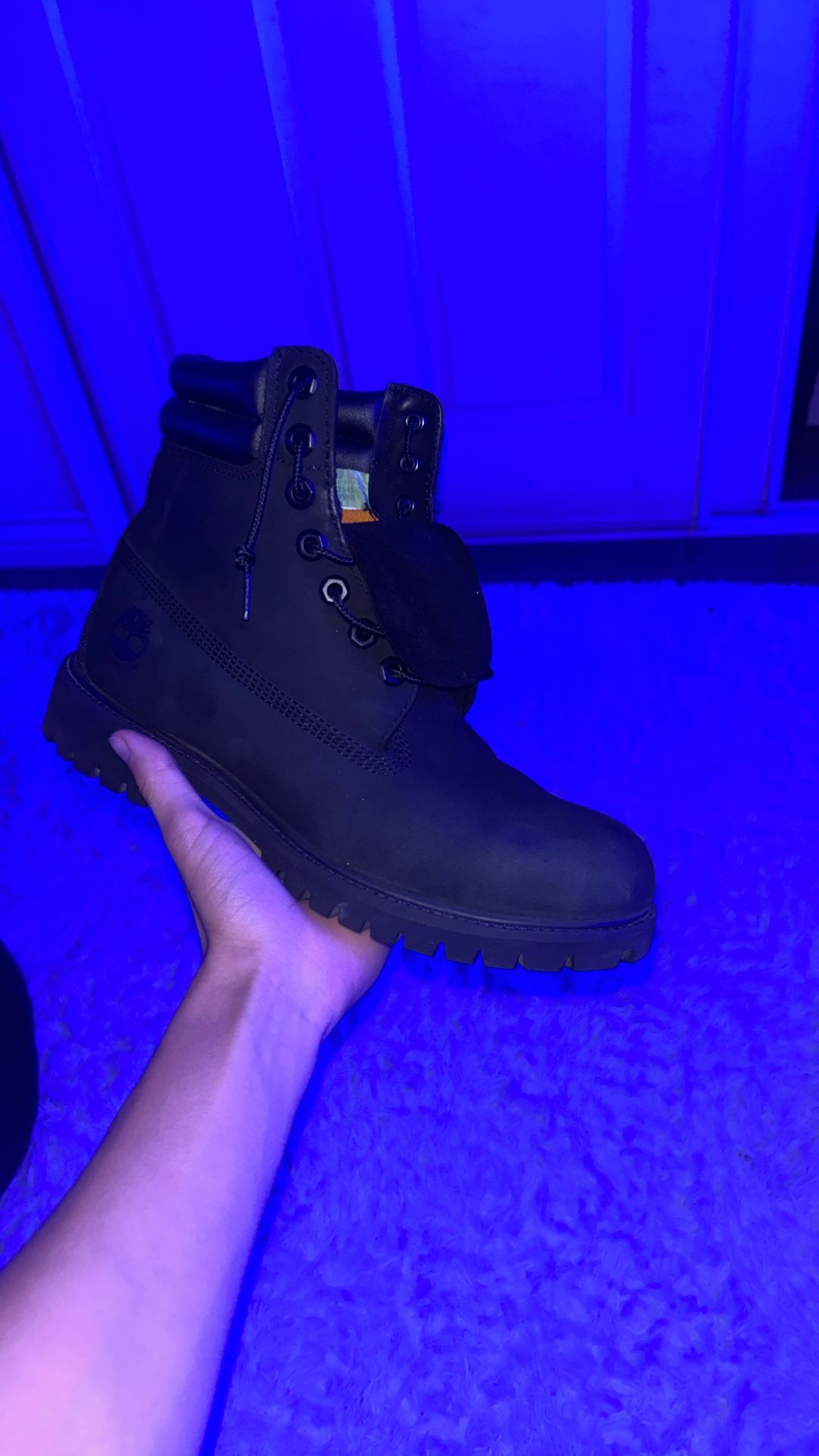 Size 8.5 6in Timberland Boots Black