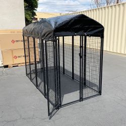 New $290 Large Heavy Duty Kennel with Cover Dog Cage Crate Pet Playpen (8’L x 4’W x 6’H)