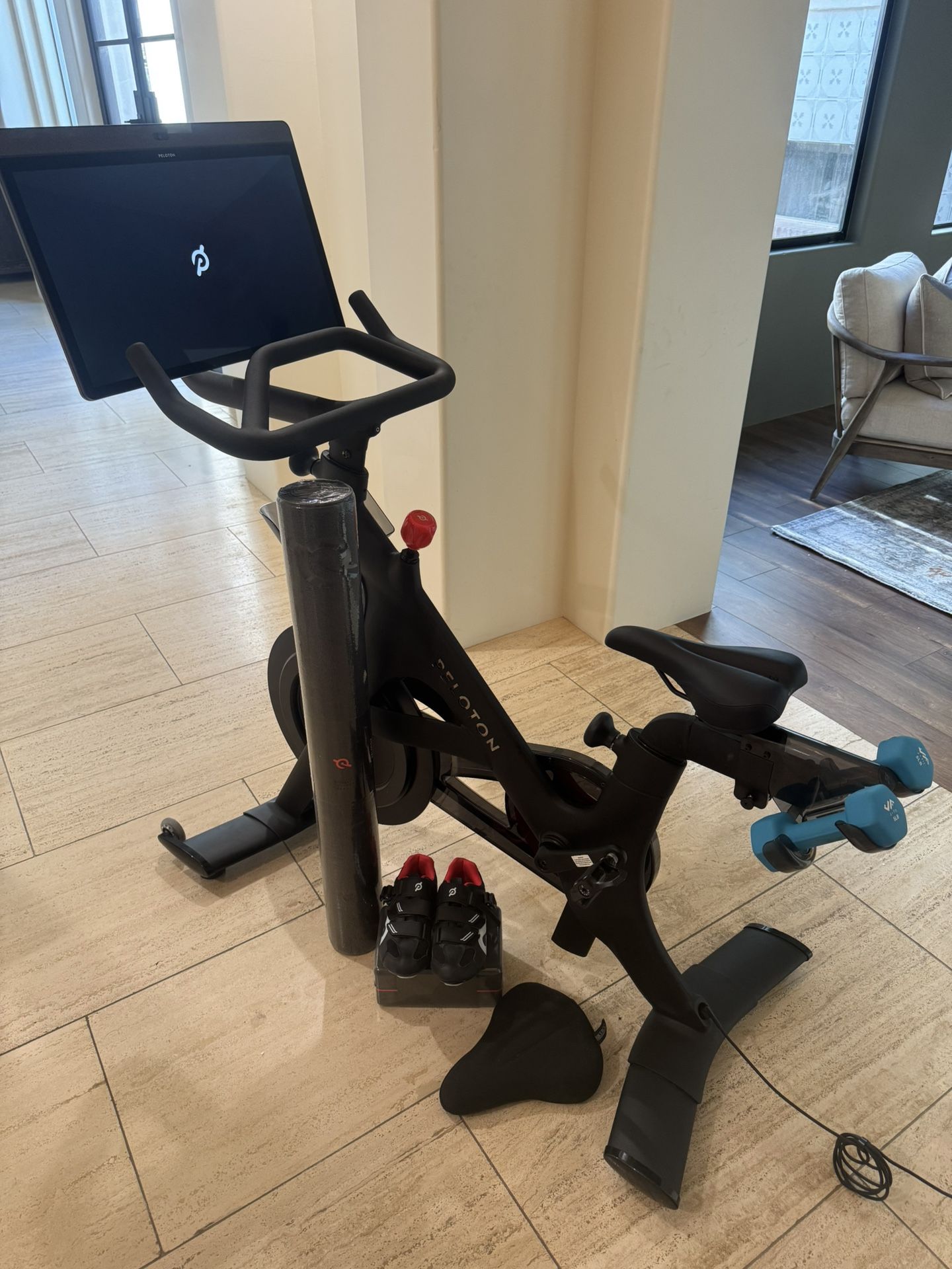 Peloton Bike+ Plus With Shoes , 3lb Dumbbells & Mat
