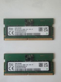 ddr 5 laptop ram 16gb (8gb × 2sticks) 5600MHz