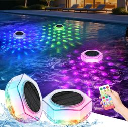 Floating pool lights, solar powered, 2 pack, floating lights, pool lighting, (KIMJO) NEW