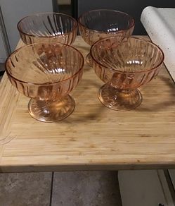 Dessert bowls, Depression Glass, Footed Ice cream, Sherbet, fruit bowls.