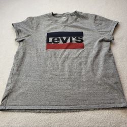 Levi's Gray Tee Shirt Short Sleeves Iconic Levi's Graphic Size XL