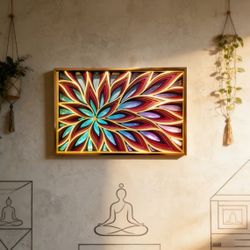 🌼 Flower Mandala Lamp 3D Layered Wall Art Neon Sign Room Wall Art for Living Room Home Decor Night Light Plaques Birthday Gift Wall Decor Wall Lamp G
