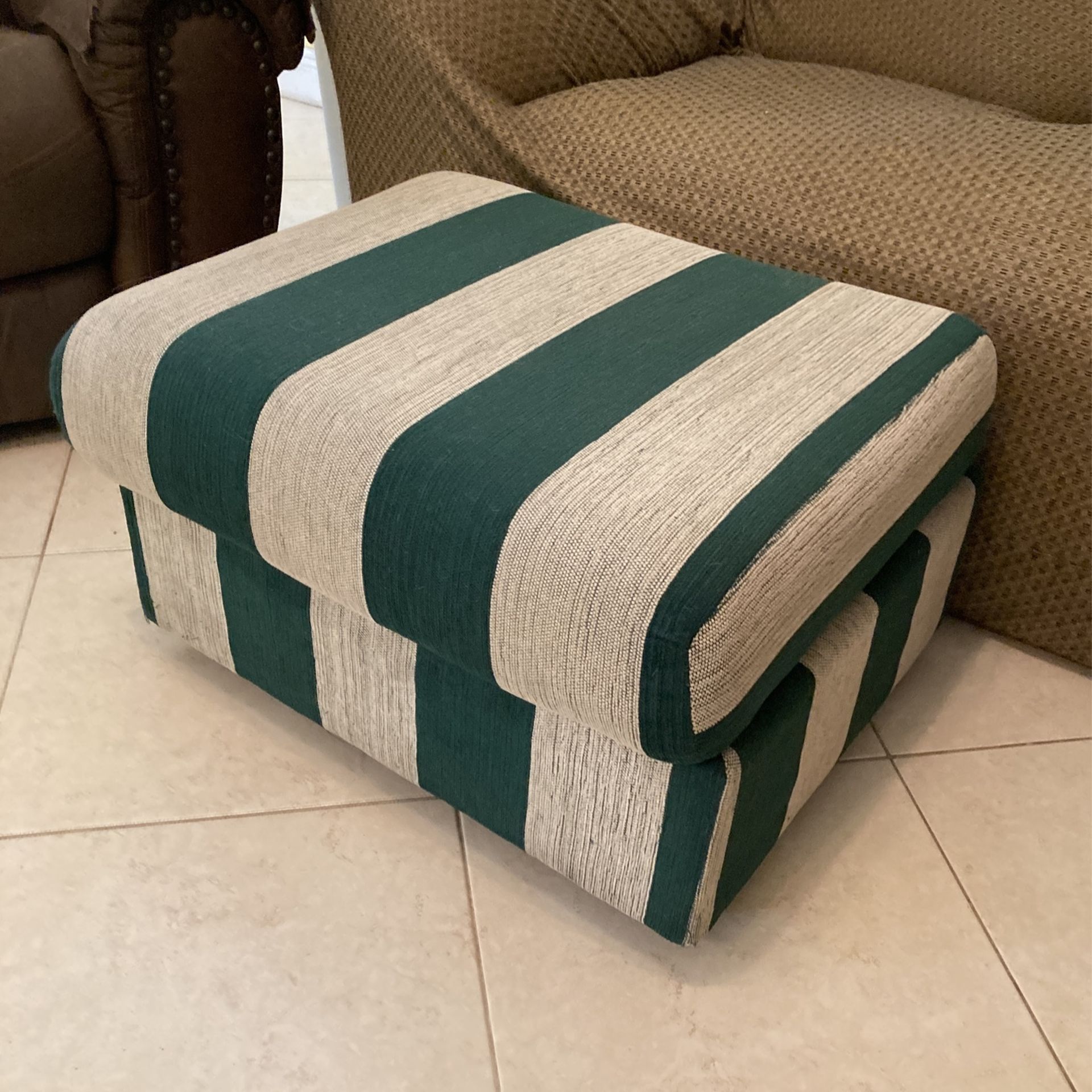 Hassock Ottamon Stool Ex Cond Firm Always Covered L- 27, W - 22, H - 16