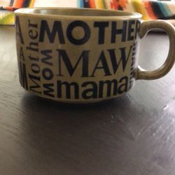 1970’s VTG “MOM/MAW/MOTHER” Retro Stoneware Soup/Coffee Mug -Japan 