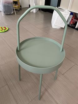 IKEA BURVIK side table in light gray-green