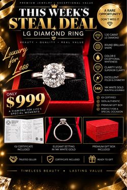 1.30 Carat LG Diamond Ring 14K White Gold