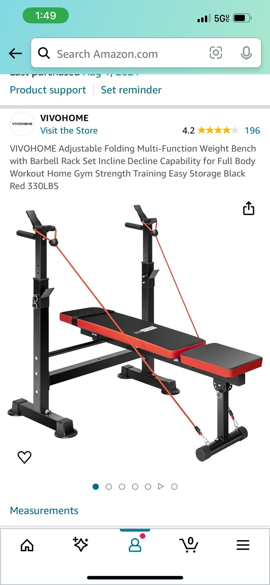 Weight Bench with Barbell Rack Set