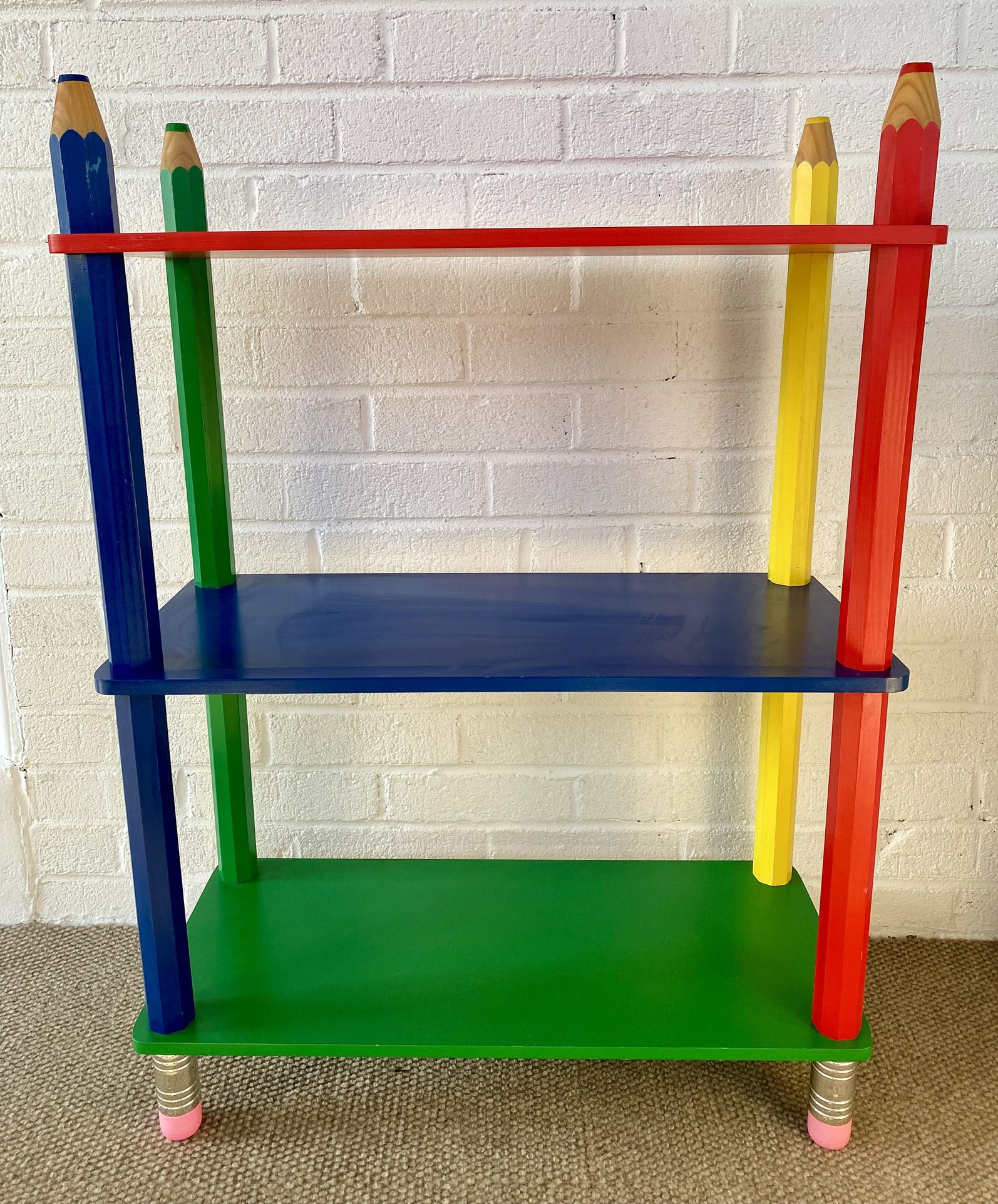 Oversized Colorful Pencil 3 Tier Shelf/Bookcase