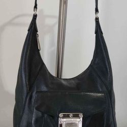 Michael Kors Black Pebbled Leather  ShoulderBag